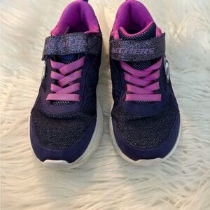 Skechers Kids' Sparkle Navy and Pink Sneakers